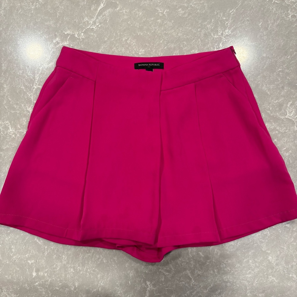 Banana Republic Pink Skort Pleated Skort Shorts Size 2 Fuchsia